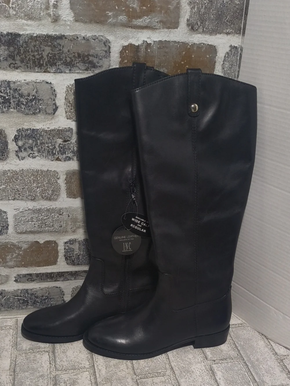 INC International Concepts Fawne Leather Knee High Boots Size 8 NEW